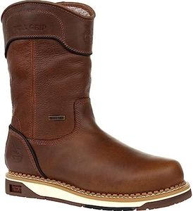 Georgia Boot AMP LT Wedge Waterproof Pull On Work Boot Brown