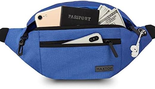 MAXTOP Large Crossbody Fanny Pack Belt Bag for Women Men with 4-Zipper Pockets Gifts for Enjoy Sports Yoga Festival Workout Traveling Running Hands-Free Wallets Waist Pack Phone Bag Fits All Phones