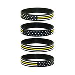 Great 1 American Flag Silicone Stretchable Bracelet 4-Pack, One Size, Silicone, not gem type