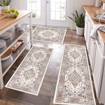 Pauwer Farmhouse Kitchen Rugs Sets of 3, Kitchen Runner Rugs Non Slip Washable, Boho Kitchen Mats for Floor, Indoor Door Mat Entrance, Laundry Room Rug, Thick Kitchen Floor Mat Carpet