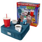 The Original Cup Cozy Pillow Gray-As Seen on TV-The World's Best Couch/Bed/Car Cup Holder for Drinks/Snacks/Remotes! (Teal, 5 Hole)