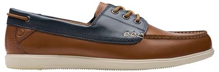 Clarks Men's Bratton Boat, Dark Tan Combi, 9.5 UK