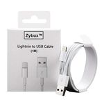 ZYBUX ZybuxTM Turbo Charging & Data Sync USB Cable Compatible For iPhone 6/6S/7/7+/8/8+/10/11/12/ Air/Mini/iPod and iOS Devices (White)