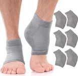 Moisturizing Cracked Heel Socks - Treat Dry Heels Fast Pain Relief from Cracking Feet with These Gel Heel Protector Pads for Women and Men by Armstrong Amerika (3 Pairs) (Grey)