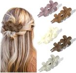 YANIBEST 5 Pcs Flat Hair Clips - Stylish Lay Flat Claw Clips for All Hair Types,Multi-Styles Matte Non-slip Hair Clips for Women Girls Wedding Prom Party Hair Decorations