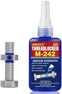 ThreadLocker Blue 242 1.69 Fl oz/50 ml, Thread Lock Medium Strength Lock Tight for Nuts, Bolts, Fasteners and Metals, Anaerobic Curing Metal Glue to Prevent Loosening and Corrosion