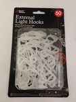 Snow White - 50 x Gutter Hanging Hooks/Clips for Outdoor Christmas Xmas String Lights