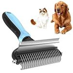 Pet Grooming Brush, Dog Brush - 2 in 1 Dog Shedding Tool for Deshedding Effectively Reduces Shedding by Up to 95%, Professional Pet Brush for Large Dogs and Cats Short and Long Hair Removing - No More Nasty Shedding and Flying Hair