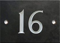 Engraved Slate House number sign - 1 to 99 (select your number here) - number 16 (Same Day Dispatch by 1st class Post!!!)