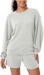 ODODOS Modal Soft Oversized Sweatshirts for Women Crew Neck Long Sleeve Relaxed Pullover Tops, Frosted Mint, Medium