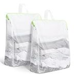 aceyoon Delicates Laundry Bag with Handle,Widened Mesh Laundry Bags 16 x 20 inch Large Net Wash Bag with Zip Washing Machine Mesh Bag for Sweater Dress Garment Blouse Dirty Clothes (2 Pack)