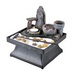 Relaxus Zen Garden Water Fountain - Soothing Indoor Water Fountain with Customizable Sand, Rocks, and Rake - Perfect Garden Fountain for Home or Office with Tea Light