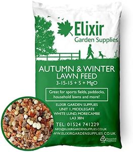 Elixir Gardens Autumn Winter Fertiliser, Sports Field, Paddock and Lawn Feed | Made in UK, Optimized for British Climate | NPK 3-15-15+5.2% S+2.6% Mg | x 10kg Bag Treats 200sqm