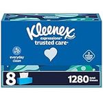 Kleenex Expressions Trusted Care Facial Tissues, 8 Flat Boxes, 160 Tissues per Box, 2-Ply (1,280 Total Tissues), Packaging May Vary