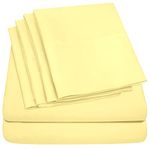 Sweet Home Collection Microfiber Deep Pocket Set-Extra Pillow Cases, Value, Pale Yellow, Full