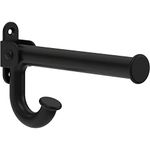 Franklin Brass Extend-a-Hook Oval (1-Pack) Expandable Single Wall Hook Matte Black Foldable 2-12" Adjustable Length Hanger for Clothes, Bags, Towels, Purses Wall Mounted Organization B45618M-FB-R