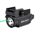 OLIGHT Baldr Mini 600 Lumens Rechargeable Tactical Flashlight with Green Light and White LED Combo, Flashlight with Adjustable Rail and Magnetic USB, Compact Rail Mount Light 132 Meters Beam (Black)