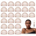 MYKURS Dark Brown Wig Caps for Women, Transparent HD Wig Caps for Lace Front Wig, Ultra-thin Bald Cap for Wigs, 24 PCS