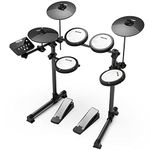 HXW SD51-2 Junior Electronic Drum Kit for Kids Electric Drum Set for Beginners, with USB MIDI Connectivity, Quiet Mesh Drum Pads, Solid Kick Pedal and Hi-hat Controller, Classic 251 Sounds