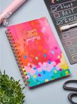 DOODLE Undated Daily Planner | A5 Hard Cover | Wiro Bound | 192 Ruled Pages | 80 GSM | Lay Flat Design | Metal Corners | Plan your day, To do List- (Path to Progress)