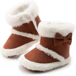 Zoolar Infant Unisex Warm Fur Lining Soft Boots Baby Winter Ankle Non-Slip Rubber Texture Sole Toddler Winter Snow Crib Shoes