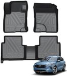 KUST Custom Fit Floor Mats for Ford Escape 2020-2024 (NOT Fit Hybrid Models), All Weather Floor Mats, Car Mats Front Rear 2 Row Liners, Non-Slip, Black, 3PCS