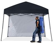 ABCCANOPY Pop up Gazebo With One Side Panel Upgraded Bag, Stakes and Ropes (10 x 10 ft Base / 8 x 8 ft Top, Black)