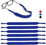 Eyeglasses Holder Strap by SQV - Premium Soft Neoprene Adjustable Sport Eyeglasses Holder for Men & Women - Glasses Cord Lanyard - Eyeglass Retainer (6, Blue)