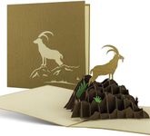Birthday card hiking, pop up card mountains and goat, birthday greetings for him for her, happy birthday gift, surprise holiday card, holiday invite, hiking mountaineering invitation, H09