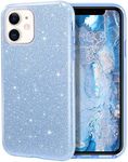 MILPROX iPhone 11 Case, Bling Sparkly Glitter Luxury Shiny Sparker Shell, Protective 3 Layer Hybrid Anti-Slick Slim Soft Cover for iPhone 11 6.1 inch (2019)-Blue