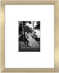 Americanflat 11x14 Picture Frame with Shatter-Resistant Glass - Use as 5x7 Frame with Mat or 11x14 Frame Without Mat - Signature Collection - Photo Frame for Wall Display - Gold