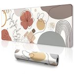 Mats on Top of Desks, Large Desk Mat, Cute Mousepad, Boho Mouse Pad, Abstract Mid Century Modern Tropical, Neutral Office Supplies, 31.5x11.8'' XL Desk Cover Mat - Boho Arch