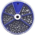 Joyiii Fishing Weight Sinkers 5 Sizes Weights Approximately 205Pcs Round Split Shot Sinker Rigent Lead