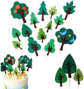 Eleanly 14 decorazioni per torte a tema giungla a tema bosco topper per cupcake a forma di albero topper per torte estive a tema tropicale topper per torte baby shower per feste per bambini