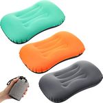 3 Pcs Inflatable Camping Travel Pillow Ultralight Inflating Pillows Lightweight Portable Backpacking Pillow for Neck Lumbar Support Camp Hiking Sleeping, 3 Colors