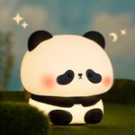 FAMIDUO Big Head Panda Night Light, Squishy Dimmable Led Panda Lamp, Kawaii Panda Stuff, Cute Decor for Bedroom, Rechargeable Bedside Touch Soft Lamp for Breastfeeding/Sleep, Christmas Birthday Gift