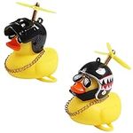 2 Pack，Bike Bell，Bicycle Horn ，Cute Cartoon Yellow Little Duck Shape，Rubber Duck Bicycle Accessories for Kids Adults Sport Outdoor，Dashboard Interior，Cute Propeller