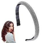 Traziewell White Hairbands Women Rhinestone Headband Sparkling Ladies Headbands for Girls Crystal Headwear Thick Bling Hairband Wedding Headpiece for Bridal Women Girl 2624