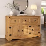 Corona Sideboard 3 Door 3 Drawer Mexican Style Solid Pine Wood Cupboard