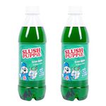 SLUSH PUPPiE Green Apple Syrup - 2 x 500ml Bottles. Experience the Crisp and Tangy Delight of Green Apple. For use with Domestic SLUSH PUPPiE Machines. Genuine Slush Puppy syrup from Fizz Creations.