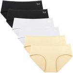 Benirap Womens Underwear Soft Cotton Hipster Panties Breathable Briefs 5 or 6 Pack