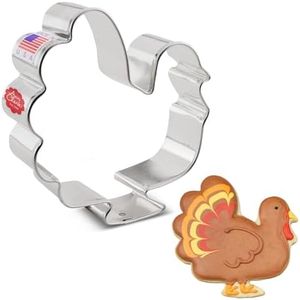 Ann Clark Cookie Cutters Thanksgiving Turkey Cookie Cutter - 3.63 Inch - Us Tin Plated Steel