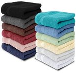 White Classic Luxury Wash Cloths 12 Pack, 33 x 33 Cm Small Towels for Face, Multicolor Hotel Quality Washcloth for Showering, Gym, Spa, Bathroom, Cotton Wash Clothes Set (1pc of Each Color)