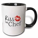 3dRose Kiss The Chef Mug, 11 oz, Bl