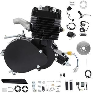 JAYGOVAN 80cc Bicycle Engine Kit 2 Stroke Petrol Bikes Motor Single Cylinder Air-Cooled Engine Gasoline Engine Motor Kit Full Set Motorized Bicycle Engine Kit for 26" 28" Bikes