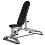 Powermax Fitness PUB-036B Adjustable Incline Flat Utility Bench, Multi-Positions with 8 Seat Adjustments | Heavy Duty Frame | Weight Capacity up to 350 | Kg Home Gym Workout Strength Equipment