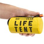 Go Time Gear Survival Life Tent • 2 Person Mylar Emergency Shelter Tube Tent + Paracord • All-Weather Protection for Camping, Hiking, & Survival Kits • Includes Emergency Whistle • 1PK Yellow