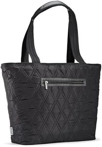 Fit & Fresh Quilted Tote Bag, Insulated Compartment, Professional Tote for Work or Any Occasion, Black