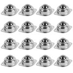 Zydiwo 16pcs Roller Ball Transfer Bearing 360° Rotation Universal Ball Casters 22 Lbs Load Capacity Bearing Rollers Carbon Steel for Conveyor Transmission Roller Stand Furniture (1/2 Inch)