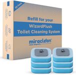 MIRACLEAN WizardFlush Toilet Brush Head Refill - Disposable Toilet Scrubber Refills - Removes Rust & Hard Water Stains - Toilet Bowl-Cleaner for Bathroom - 30 Disposable Brush Heads